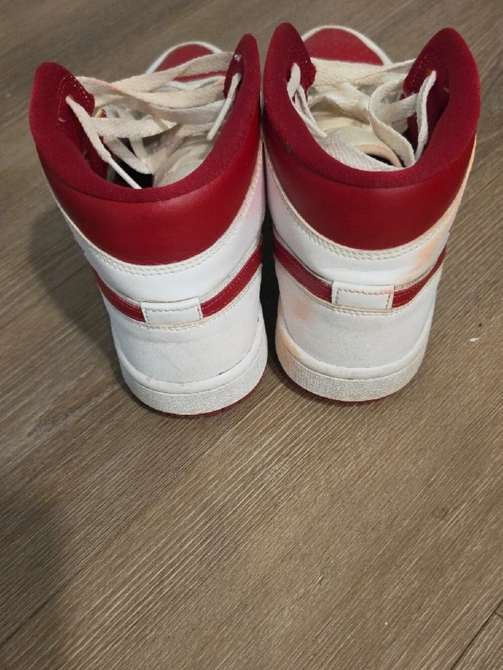 Jordan Women's White and Red High-Top Sneakers